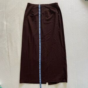 Chic Chocolate Brown Midi Skirt